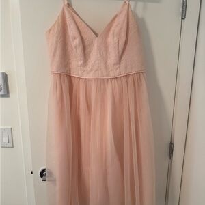 David's Bridal Soft Pink Gown